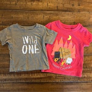 ⚡️3/$20 Outdoor Themed Shirt Set - pair of 12 month boy t shirts - wild one
